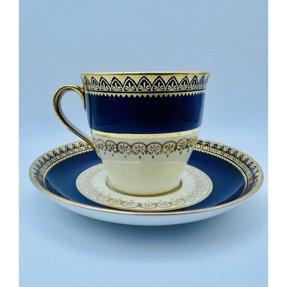 Vintage Aynsley Cobalt Blue & Gold Small Cup & Saucer Set